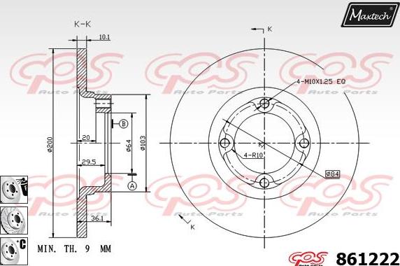 Maxtech 70200704 - Remkomplekts, Bremžu suports adetalas.lv