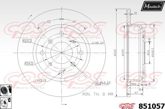 Maxtech 70160033 - Virzītājčaulu komplekts, Bremžu suports adetalas.lv