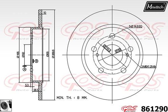 Maxtech 70160151 - Virzītājčaulu komplekts, Bremžu suports adetalas.lv