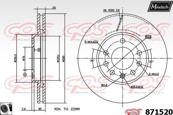 Maxtech 70160152 - Virzītājčaulu komplekts, Bremžu suports adetalas.lv