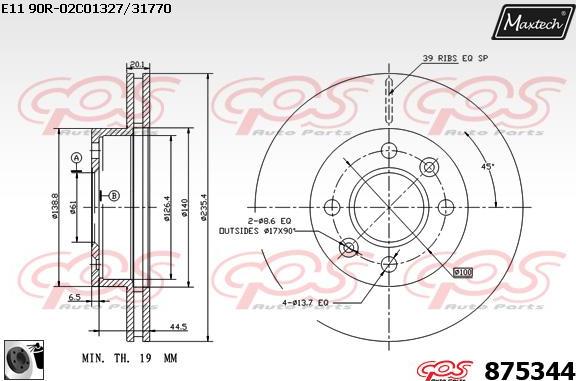 Maxtech 70180129 - Blīve, Bremžu suporta virzulītis adetalas.lv