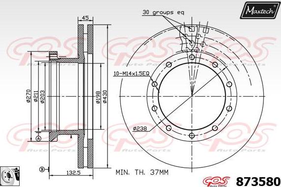 Maxtech 70180358 - Blīve, Bremžu suporta virzulītis adetalas.lv