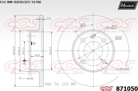 Maxtech 70180368 - Blīve, Bremžu suporta virzulītis adetalas.lv