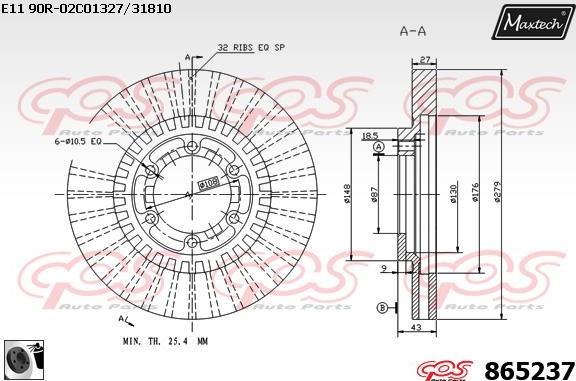 Maxtech 70180331 - Blīve, Bremžu suporta virzulītis adetalas.lv