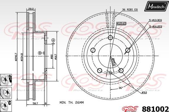 Maxtech 70200477 - Remkomplekts, Bremžu suports adetalas.lv