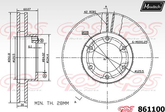 Maxtech 70200651 - Remkomplekts, Bremžu suports adetalas.lv