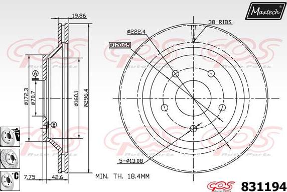 Maxtech 877219 - Bremžu diski adetalas.lv