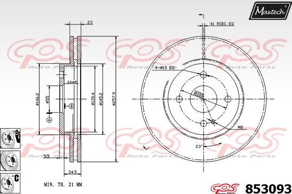 Maxtech 70200687 - Remkomplekts, Bremžu suports adetalas.lv