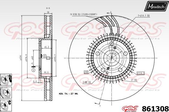 Maxtech 70200096 - Remkomplekts, Bremžu suports adetalas.lv