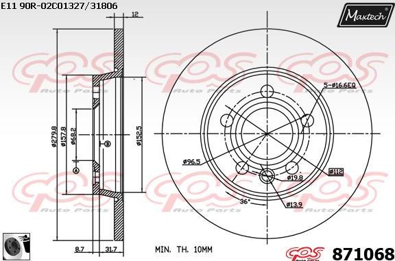 Maxtech 70200104 - Remkomplekts, Bremžu suports adetalas.lv