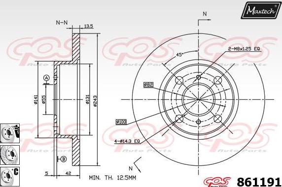 Maxtech 70200113 - Remkomplekts, Bremžu suports adetalas.lv