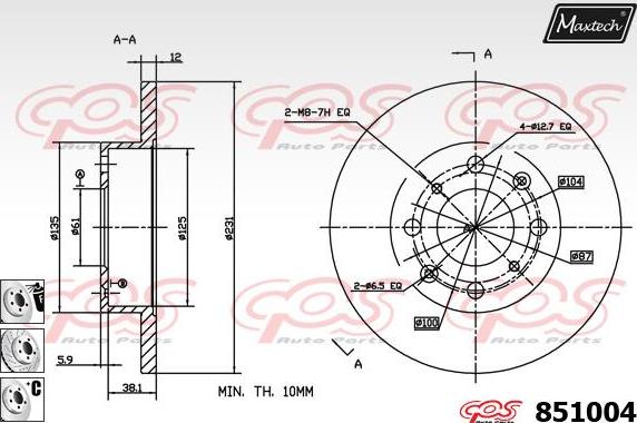 Maxtech 70200343 - Remkomplekts, Bremžu suports adetalas.lv