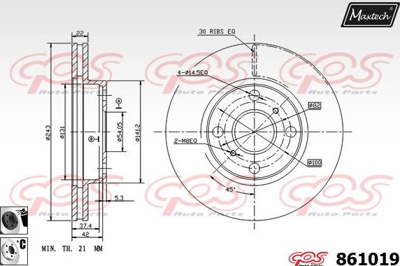 Maxtech 70200202 - Remkomplekts, Bremžu suports adetalas.lv