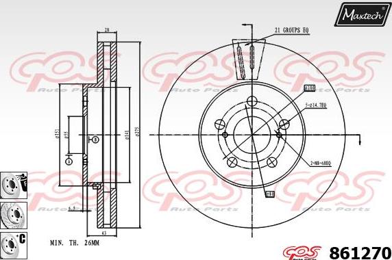 Maxtech 72945003 - Virzulis, Bremžu suports adetalas.lv