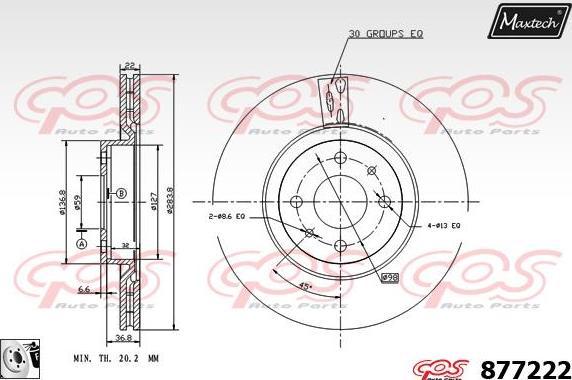 Maxtech 70200277 - Remkomplekts, Bremžu suports adetalas.lv