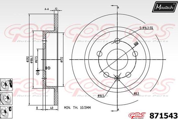 Maxtech 857122 - Bremžu diski adetalas.lv