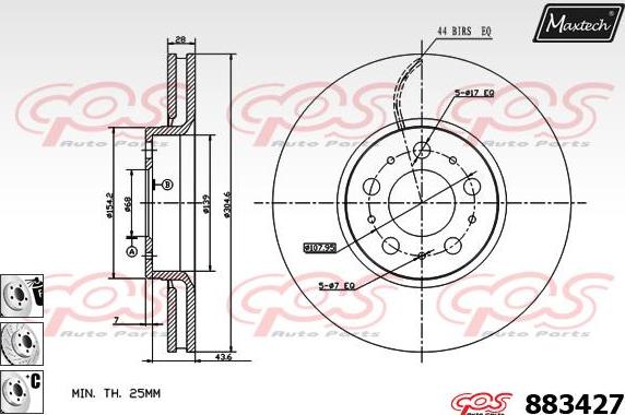 Maxtech 72948005 - Virzulis, Bremžu suports adetalas.lv