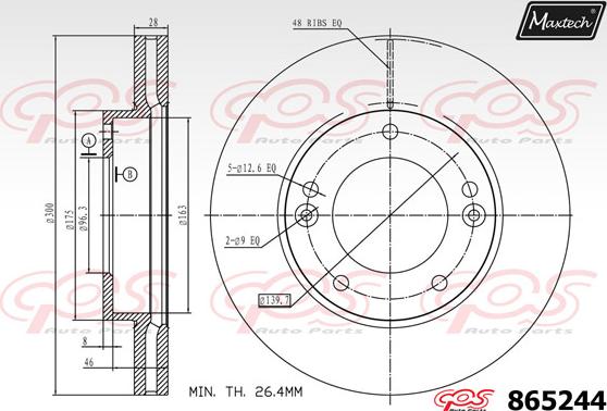 Maxtech 72943012 - Virzulis, Bremžu suports adetalas.lv