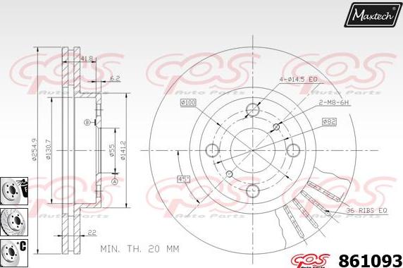 Maxtech 72942009 - Virzulis, Bremžu suports adetalas.lv