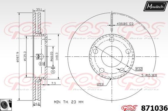 Maxtech 72954006 - Virzulis, Bremžu suports adetalas.lv