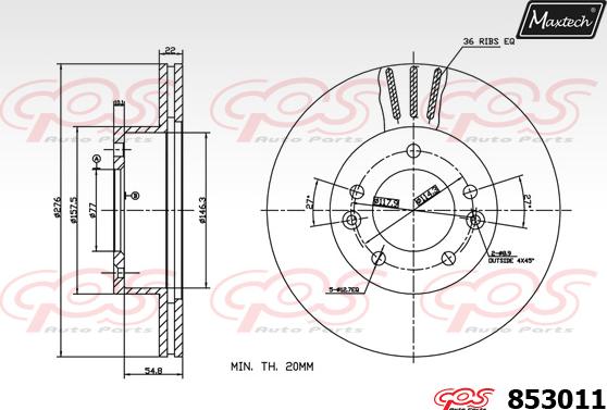 Maxtech 72954033 - Virzulis, Bremžu suports adetalas.lv