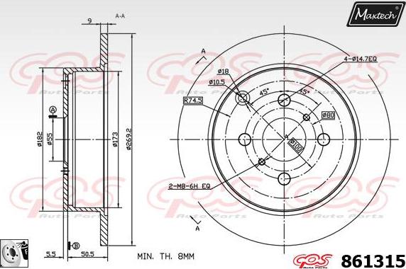 Maxtech 72954070 - Virzulis, Bremžu suports adetalas.lv