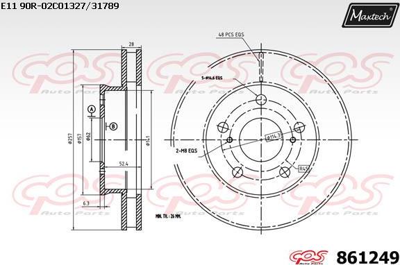 Maxtech 72936009 - Virzulis, Bremžu suports adetalas.lv