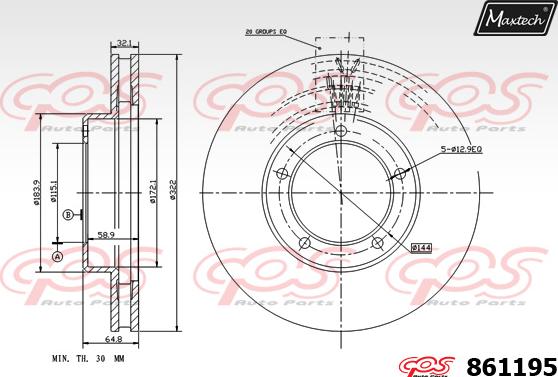 Maxtech 72938030 - Virzulis, Bremžu suports adetalas.lv