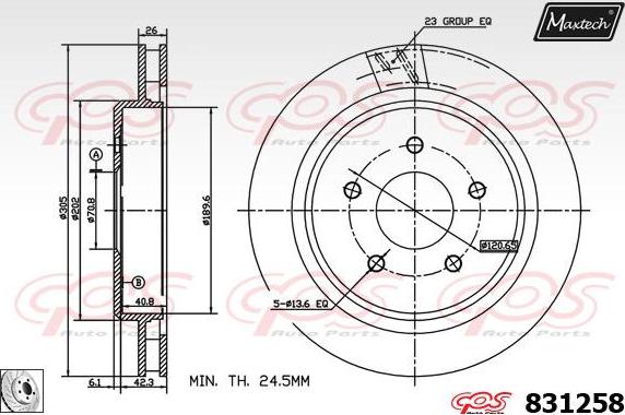 Maxtech 72718023 - Regulējošais elements, Stāvbremžu sistēmas bremžu suports adetalas.lv