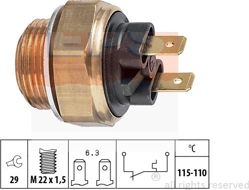 MDR EPS-1850 135 - Termoslēdzis, Radiatora ventilators adetalas.lv