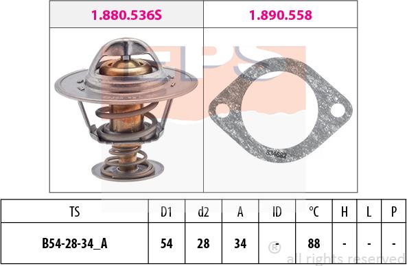 MDR EPS-1880 536 - Termostats, Dzesēšanas šķidrums adetalas.lv