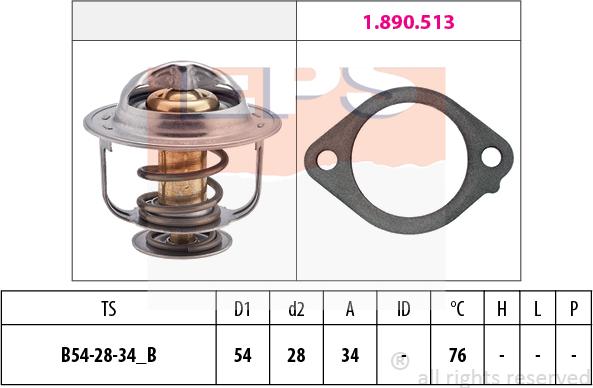 MDR EPS-1880 521 - Termostats, Dzesēšanas šķidrums adetalas.lv