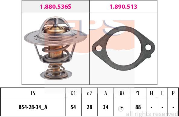 MDR EPS-1880 869 - Termostats, Dzesēšanas šķidrums adetalas.lv