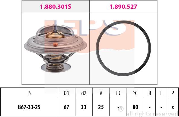 MDR EPS-1880 301 - Termostats, Dzesēšanas šķidrums adetalas.lv