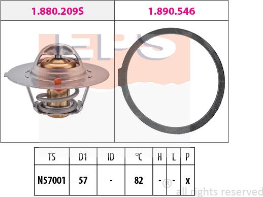 MDR EPS-1880 209 - Termostats, Dzesēšanas šķidrums adetalas.lv