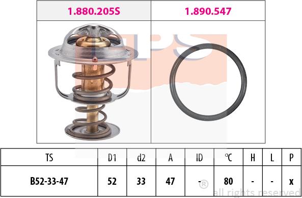 MDR EPS-1880 205 - Termostats, Dzesēšanas šķidrums adetalas.lv