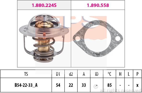 MDR EPS-1880 224 - Termostats, Dzesēšanas šķidrums adetalas.lv