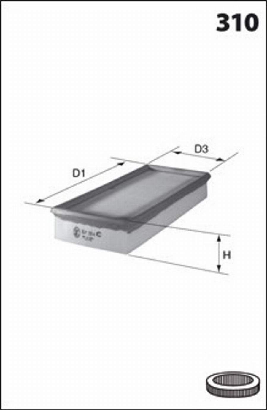 Mecafilter 190 - Gaisa filtrs adetalas.lv