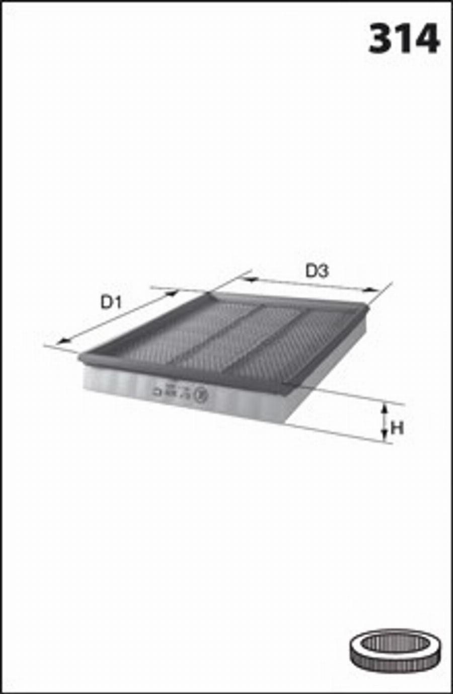 Mecafilter 138 - Gaisa filtrs adetalas.lv