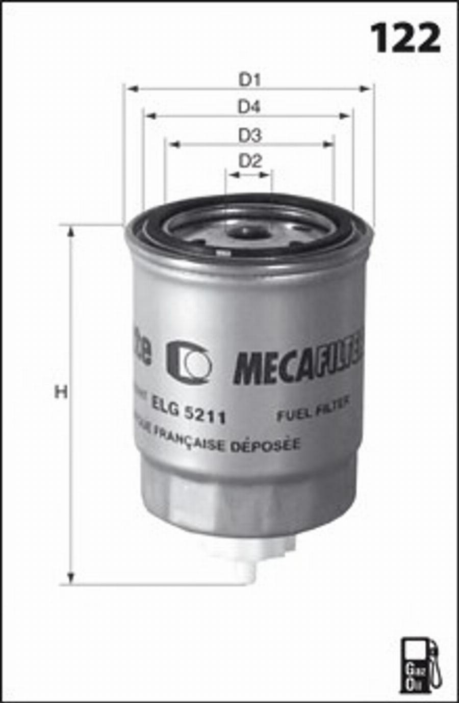 Mecafilter G12 - Degvielas filtrs adetalas.lv