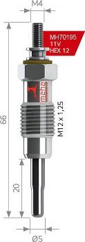 MEHA AUTOMOTIVE MH70195 - Kvēlsvece adetalas.lv