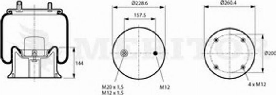 Meritor 212 15 761 - Elastīgais elements, Pneimopiekare adetalas.lv