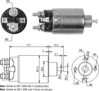 Messmer ZM5698 - Ievilcējrelejs, Starteris adetalas.lv