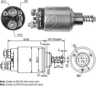 Messmer ZM539 - Ievilcējrelejs, Starteris adetalas.lv