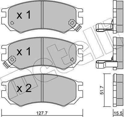 Metelli 22-0488-0 - Bremžu uzliku kompl., Disku bremzes adetalas.lv