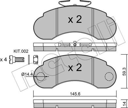 Metelli 22-0055-1 - Bremžu uzliku kompl., Disku bremzes adetalas.lv