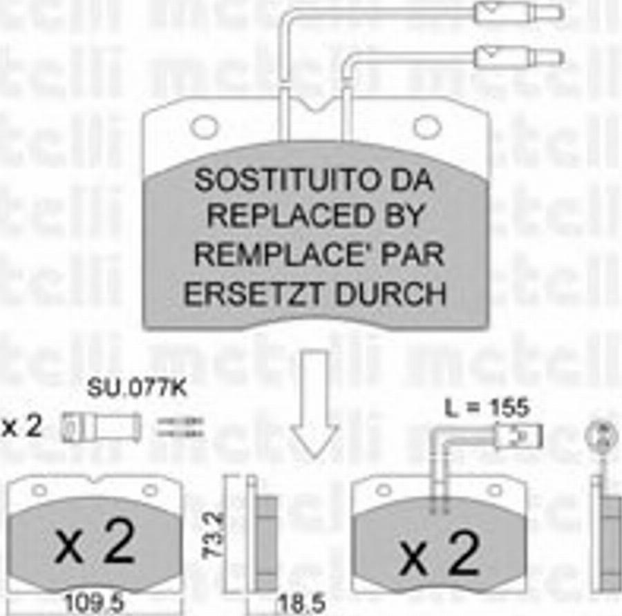 Metelli 2200511 - Bremžu uzliku kompl., Disku bremzes adetalas.lv