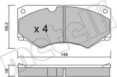 Metelli 22-0014-4 - Bremžu uzliku kompl., Disku bremzes adetalas.lv