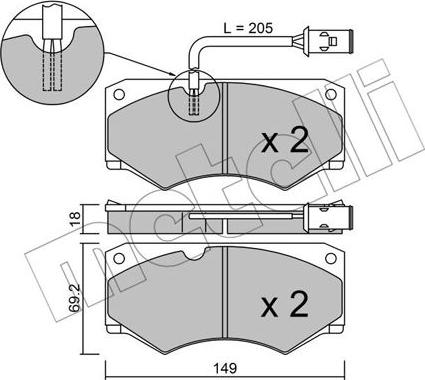 Metelli 22-0014-2 - Bremžu uzliku kompl., Disku bremzes adetalas.lv