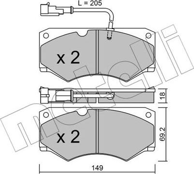 Metelli 22-0014-7 - Bremžu uzliku kompl., Disku bremzes adetalas.lv